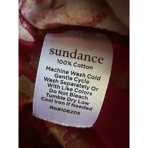 Sundance Boho Cotton Pull On Pants Floral Red Drawstring Lounge Women’s Large - Picture 6 of 10